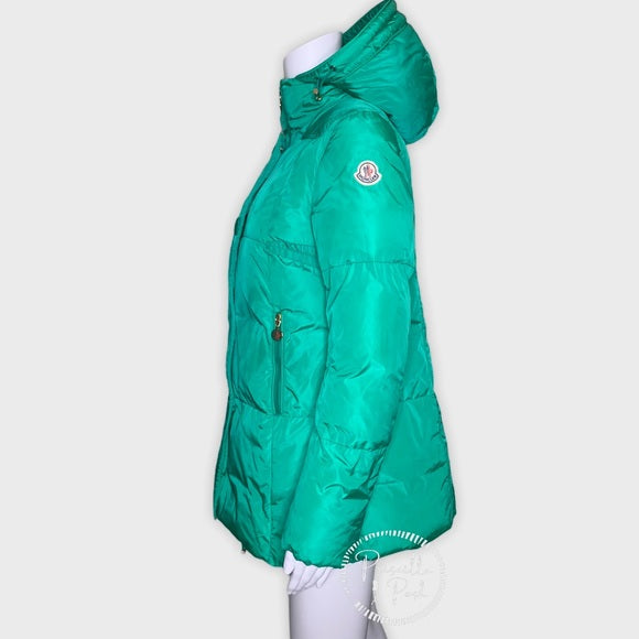 Moncler Teal Blue Green Long Down Puffer Jacket