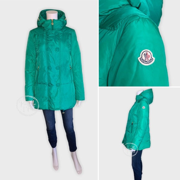 Moncler Teal Blue Green Long Down Puffer Jacket