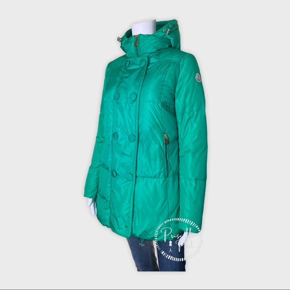 Moncler Teal Blue Green Long Down Puffer Jacket