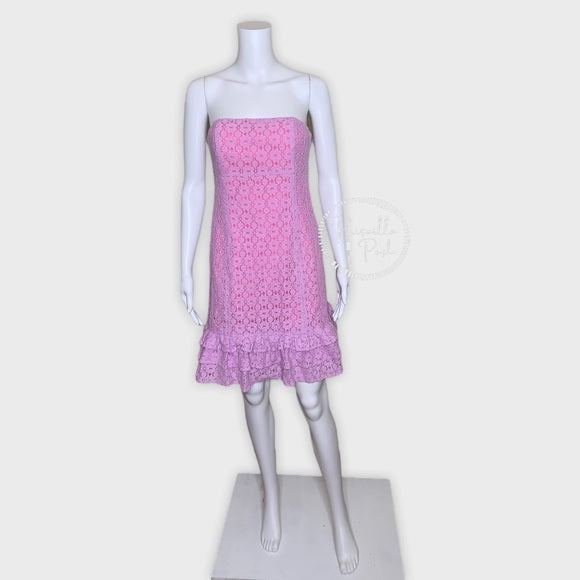 Lilly Pulitzer Purple Lace Eyelet Strapless Dress