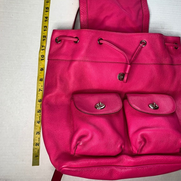 Coach Hot Pink Billie Leather Pebbled Backpack
