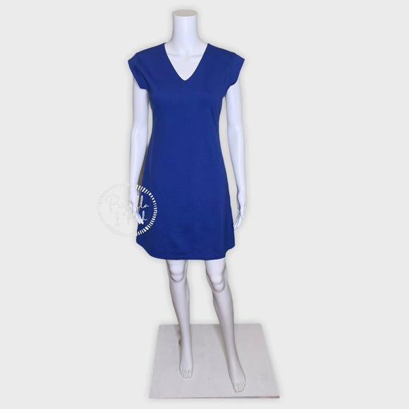 Kate Spade Blue Short V-Neck Sleeve A-Line Dress