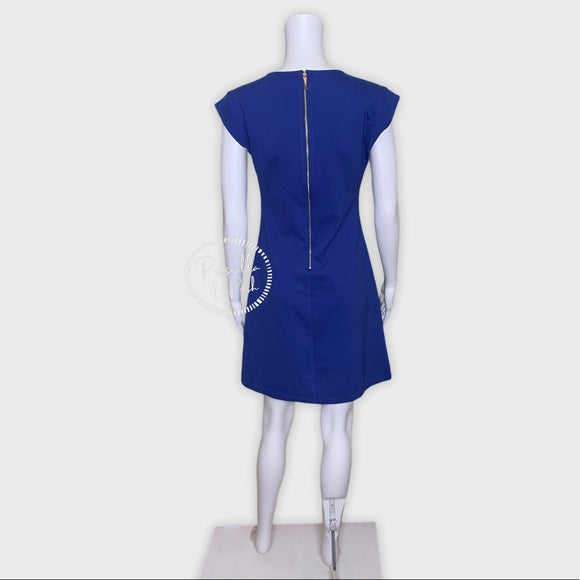 Kate Spade Blue Short V-Neck Sleeve A-Line Dress