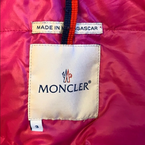 Moncler Bright Pink Goose Down Puffer Winter Coat