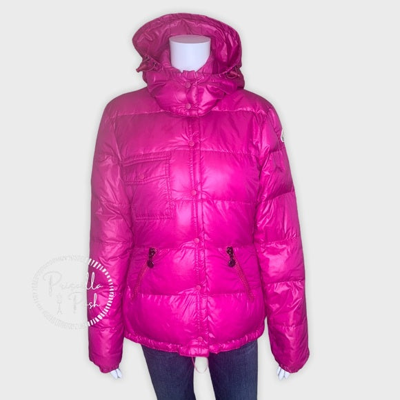 Moncler Bright Pink Goose Down Puffer Winter Coat