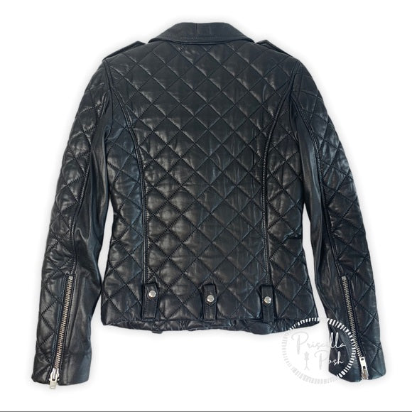 IRO Keroa Leather Jacket Moto Quilted Biker Jacket