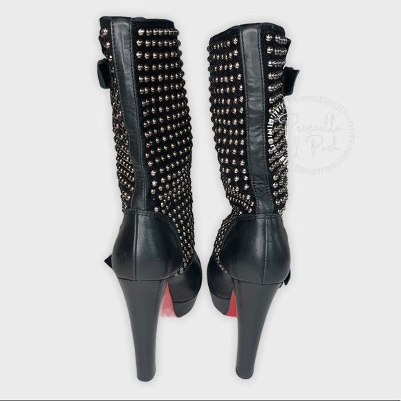 CHRISTIAN LOUBOUTIN Calf VIP Suede Marisa 140 Studded Boots