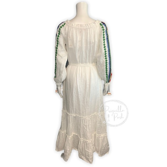 NWT Tory Burch Embroidered Peasant Maxi Dress