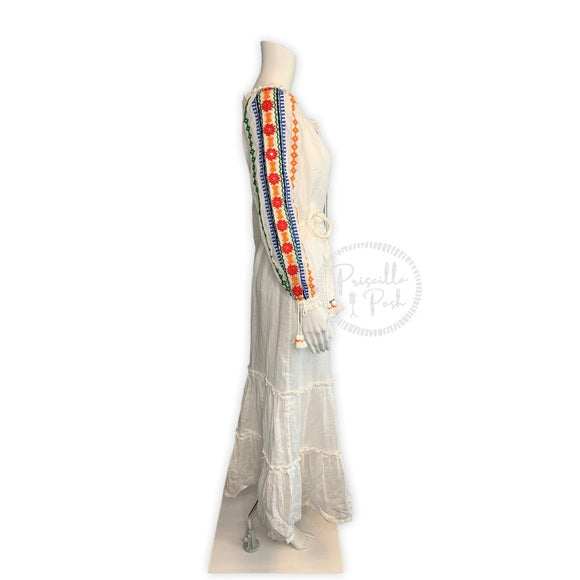 NWT Tory Burch Embroidered Peasant Maxi Dress