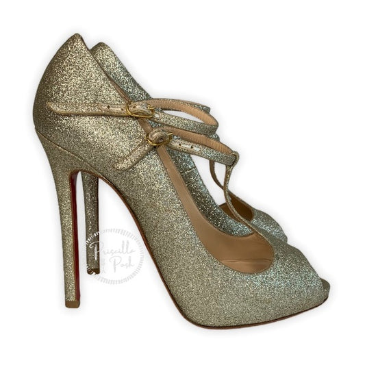 Christian Louboutin T Double 120 Glitter Pumps