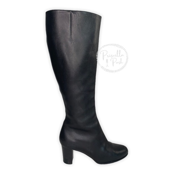 Christian Louboutin Black Leather Knee High Boots