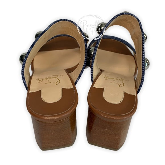 Christian Louboutin Studded Open Toe Slide Sandals