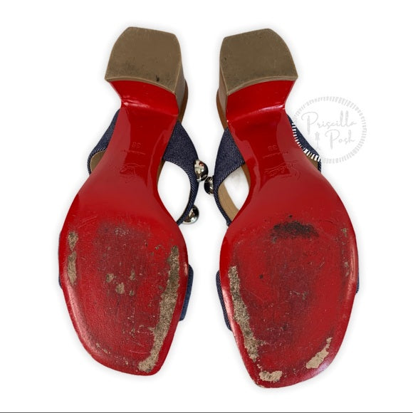 Christian Louboutin Studded Open Toe Slide Sandals
