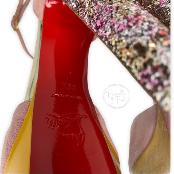 Christian Louboutin Suede Glitter Platform Heels