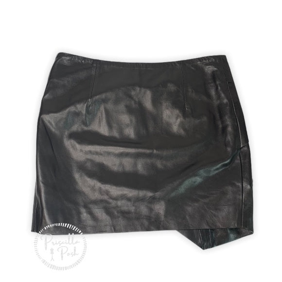 IRO Mupper wrap-effect studded leather mini skirt