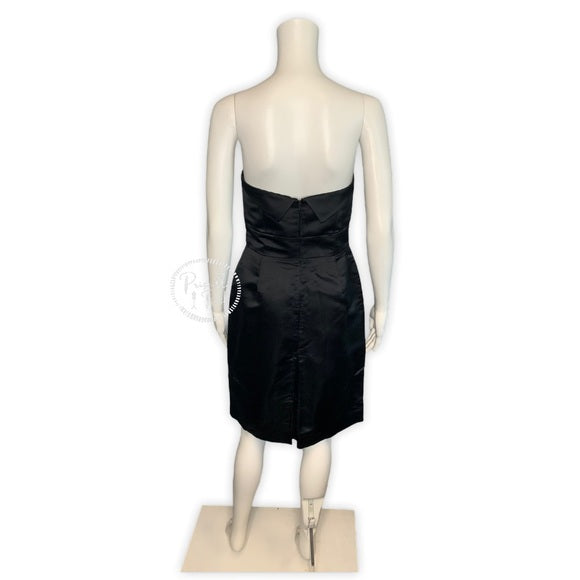 Marc Jacobs 100% Silk Black Strapless Tuxedo Dress