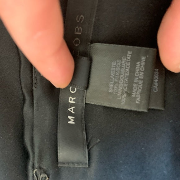Marc Jacobs 100% Silk Black Strapless Tuxedo Dress