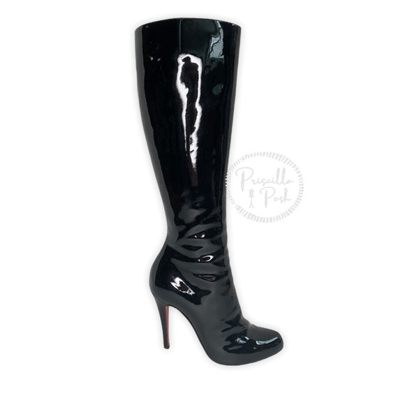 Christian Louboutin Black Patent Leather Boots