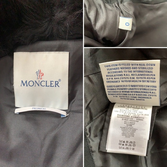 Moncler Long Black Puffer Jacket With Fur Trim