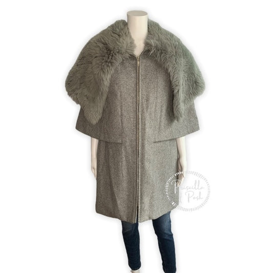 Moncler Darla Shearling-collared Wool-blend Coat