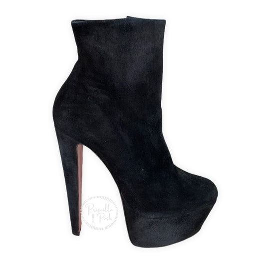 CHRISTIAN LOUBOUTIN Black Platform Ankle Boots