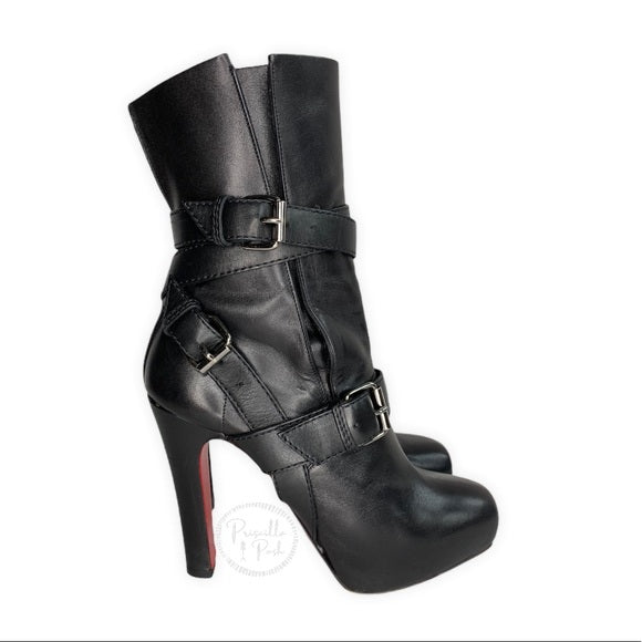 Christian Louboutin Black Platform Ankle Boots