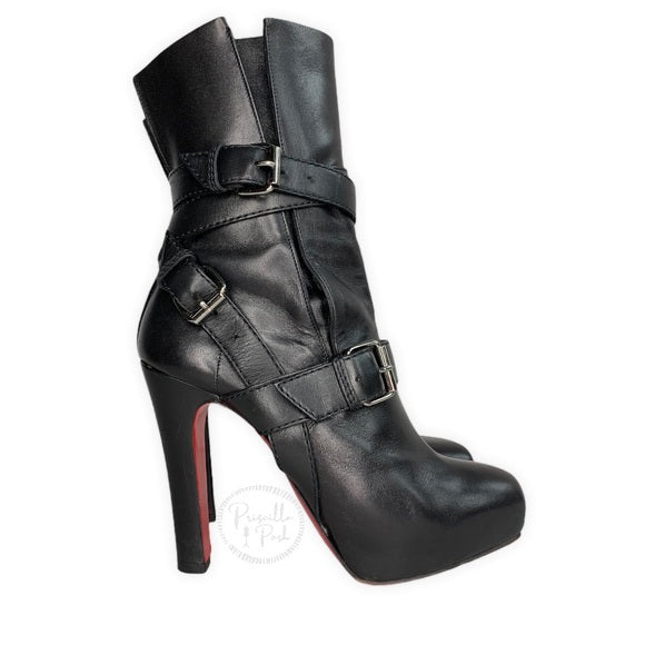 Christian Louboutin Black Platform Ankle Boots