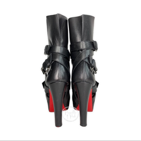 Christian Louboutin Black Platform Ankle Boots