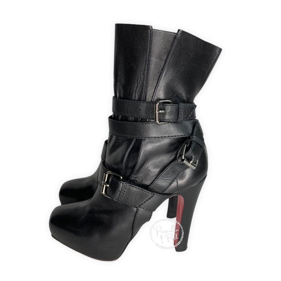 Christian Louboutin Black Platform Ankle Boots