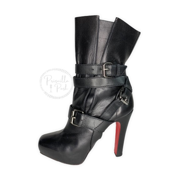 Christian Louboutin Black Platform Ankle Boots