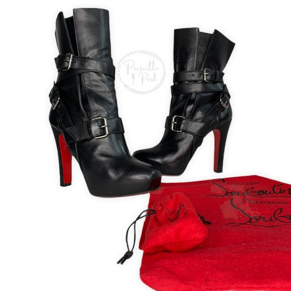 Christian Louboutin Black Platform Ankle Boots