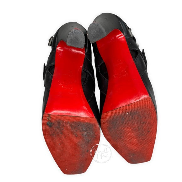 Christian Louboutin Black Platform Ankle Boots