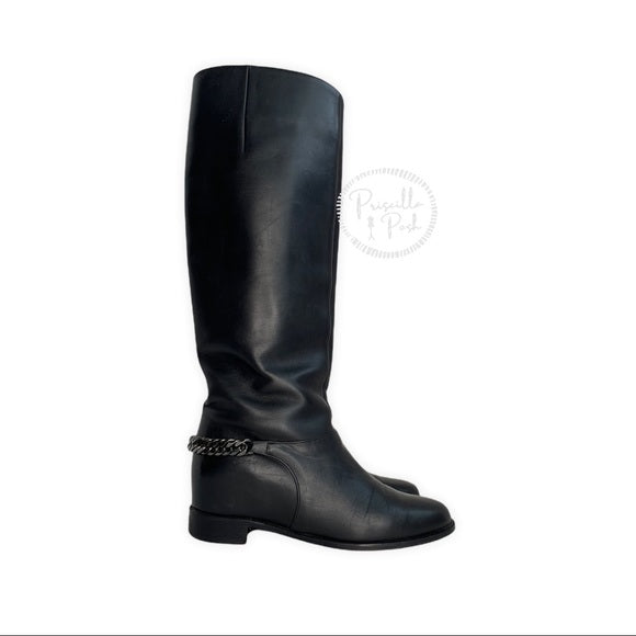 Christian Louboutin Black Leather Tall Knee Boot
