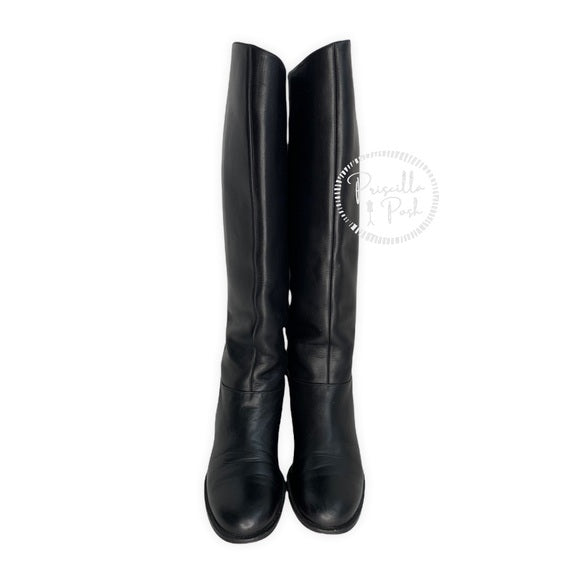 Christian Louboutin Black Leather Tall Knee Boot