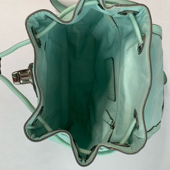 Coach Leather Rucksack Backpack Mint Green Seafoam