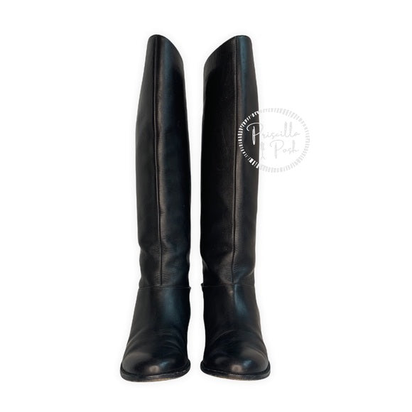 Christian Louboutin Black Leather Tall Knee Boot 36