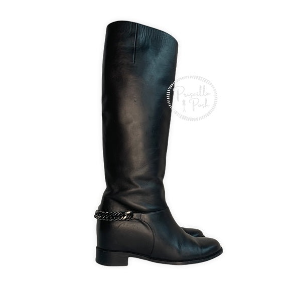 Christian Louboutin Black Leather Tall Knee Boot 36