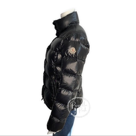 Moncler Black Clairy Goose Down Puffer Jacket Puffer Coat Black Laquer