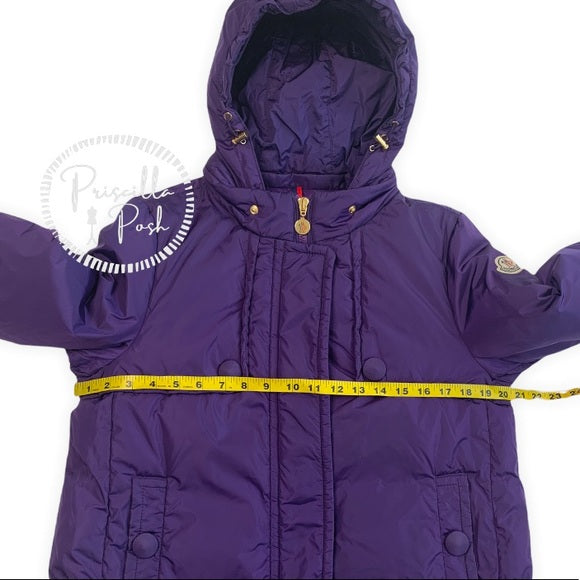 Moncler 'Amaryllis' Bell Sleeve Down Jacket Purple Puffer Coat