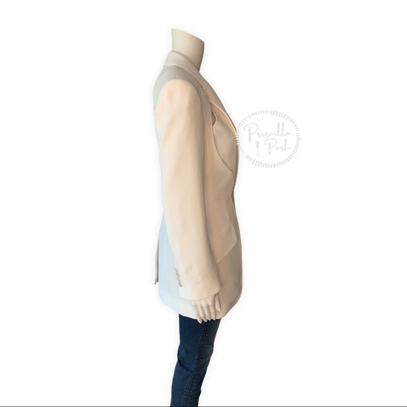 Alexander McQueen Slashed Crepe Jacket Cut out Blazer Ivory