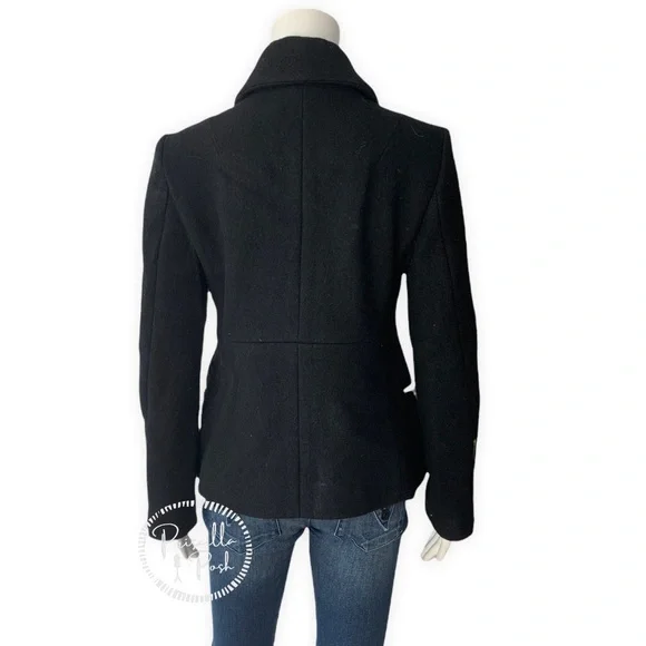 Chloé Washed Wool Melton Moto Jacket Black Jacket