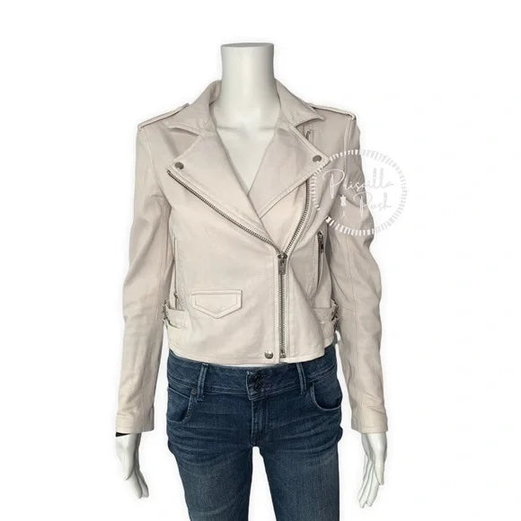 NWT IRO - Ashville Leather Jacket in Cloudy White