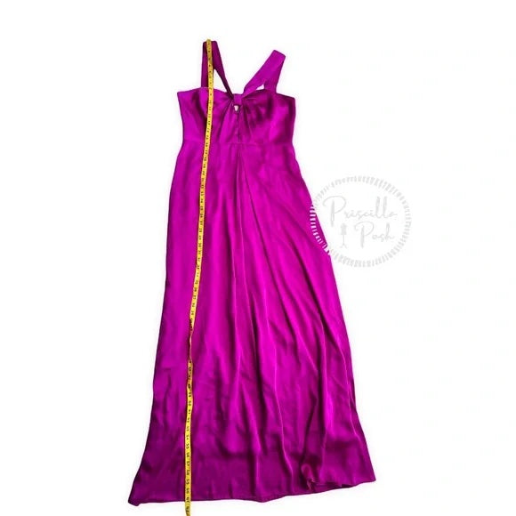 Jill Jill Stuart Halter Keyhole Sleeveless Satin Evening Gown Purple fuchsia