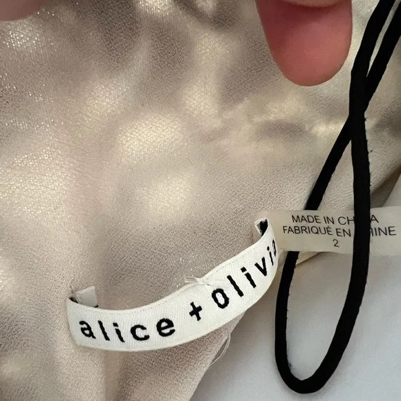 Alice + Olivia Black Mia Formal Dress Lace V-neck open back front slit maxi gown 2