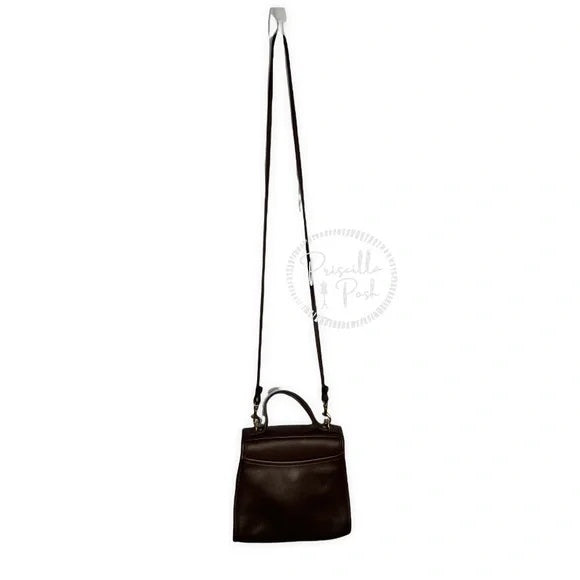 Vintage Coach Regina Bag #9983 Dark Brown Leather 90s Crossbody Top Handle