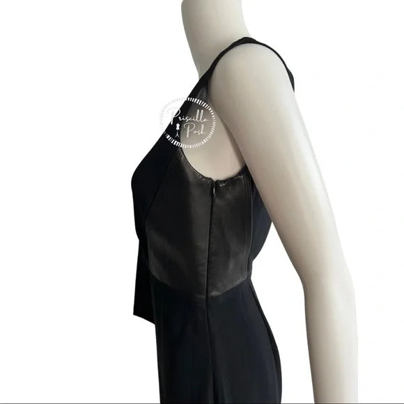 NWT Alexander Wang Asymmetric Draped Dress with Leather Bodice