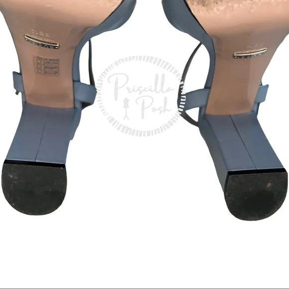 Gucci Blue Horsebit Platform Ankle Strap Sandals Open Toe
