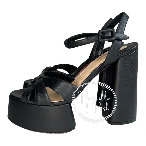 NEW CHRISTIAN LOUBOUTIN Foolanjalili 130 leather platform sandals Black 40.5