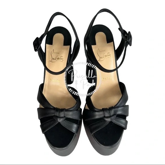 NEW CHRISTIAN LOUBOUTIN Foolanjalili 130 leather platform sandals Black 40.5