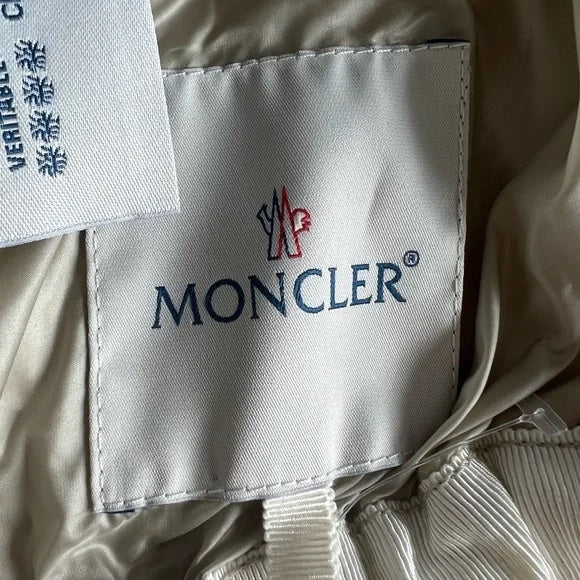 Moncler Women's Grey Sora Parka Long Jacket Parka Peplum Size 1